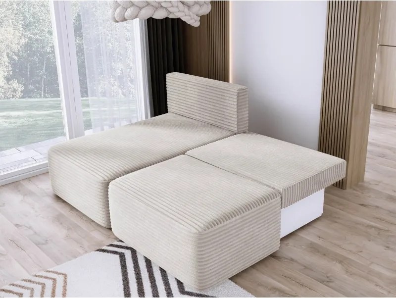 Narożnik TILIA wolnostojący układ L strona Lewa z funkcją spania w tkaninie Tilia 01