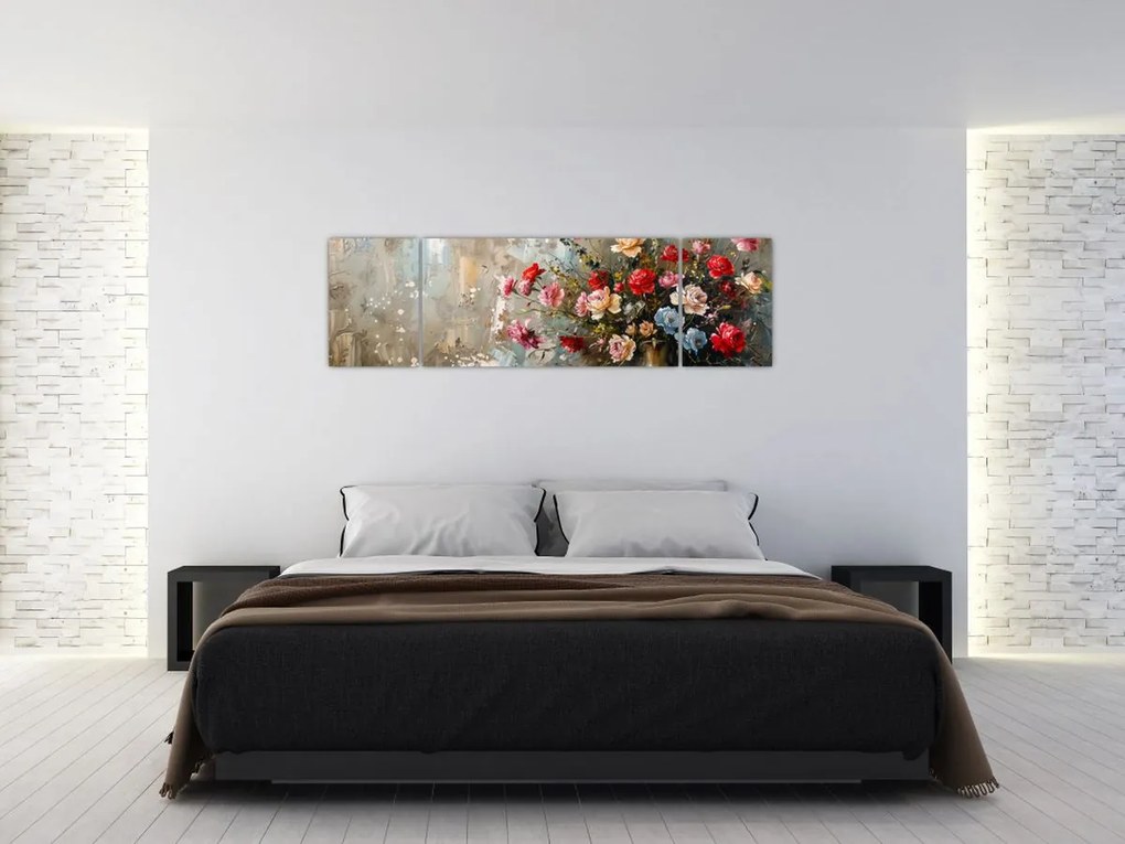 Obraz - Wazon z kwiatami (170x50 cm)