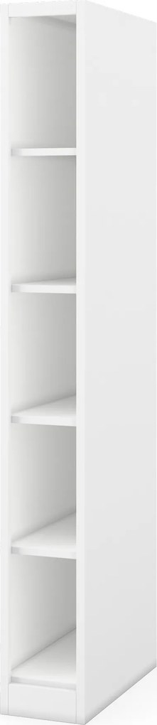 Regał metalowy wąski, archiwizacyjny na dokumenty biały: TIM 250 x 1950 x 600 mm