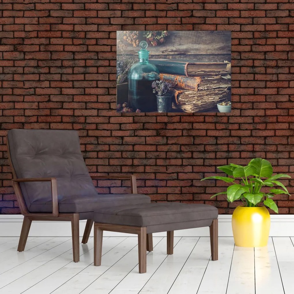 Obraz na szkle - Stolik aptekarki (70x50 cm)