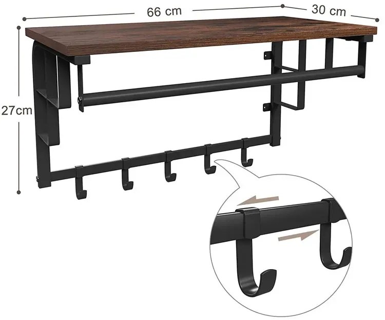 Półka Z Wieszakami Do Przedpokoju T2-F89