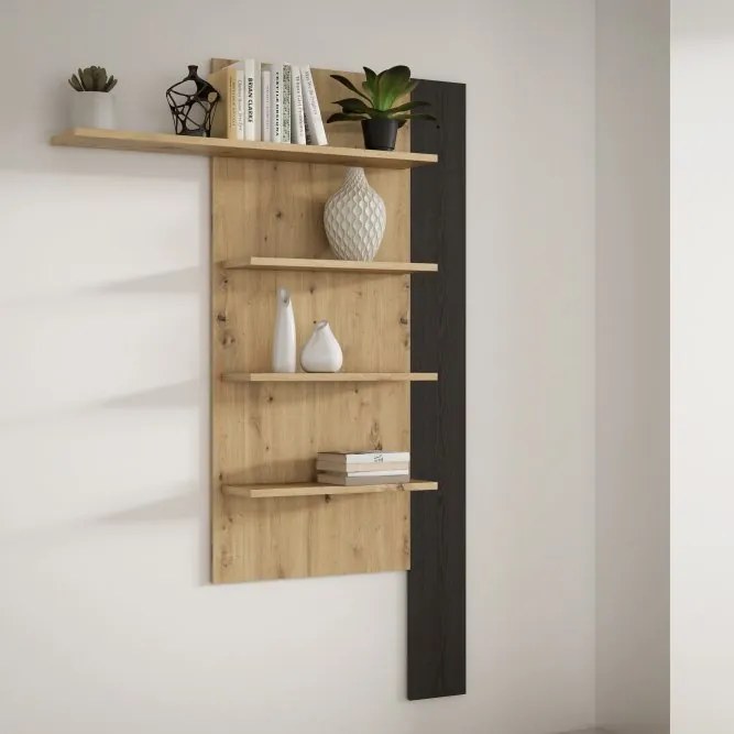 Wielopoziomowa półka pionowa Breathtaker Q195, kolor dąb Cabezone/dąb Artisan