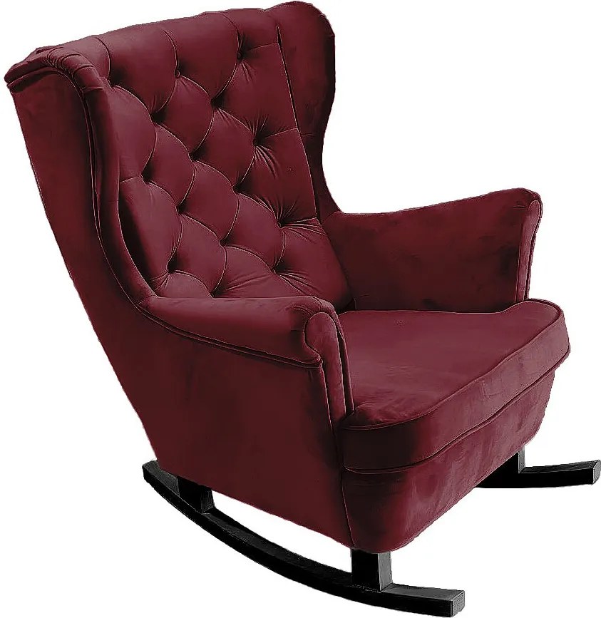 Fotel Relax z Tapicerowanym Siedzeniem i Podłokietnikami, Fotel TV 102x81x95cm Bordowy_29835