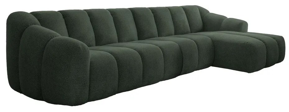 Ciemnozielony narożnik (prawostronny/z szezlongiem) Shell – Miuform