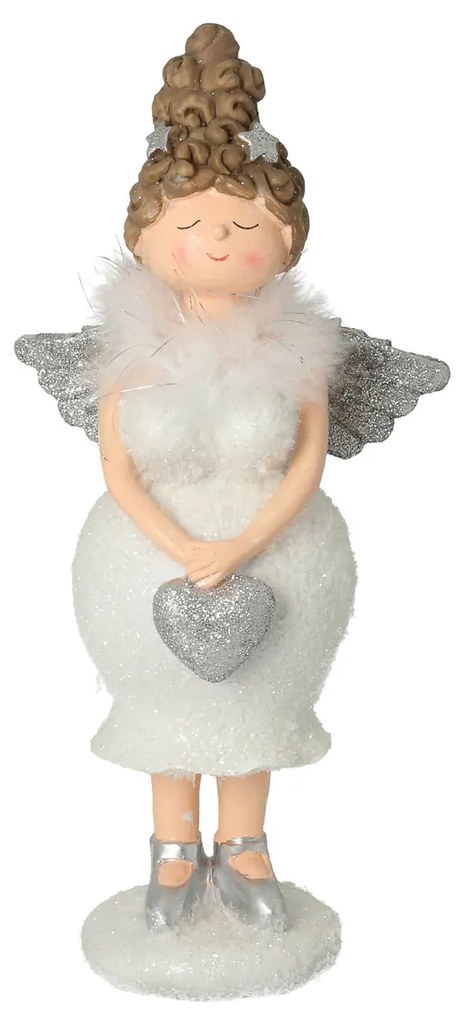 Figurka Angel Heart 30 cm silver