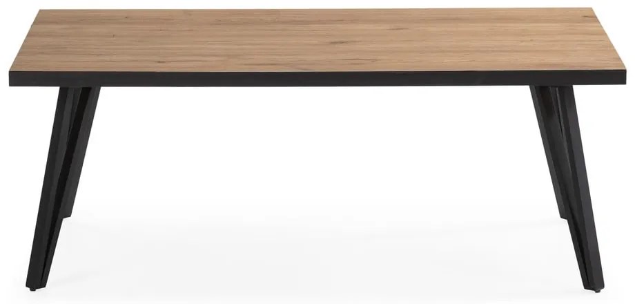 Czarny stolik z blatem w dekorze dębu 60x120 cm Sindi – Marckeric