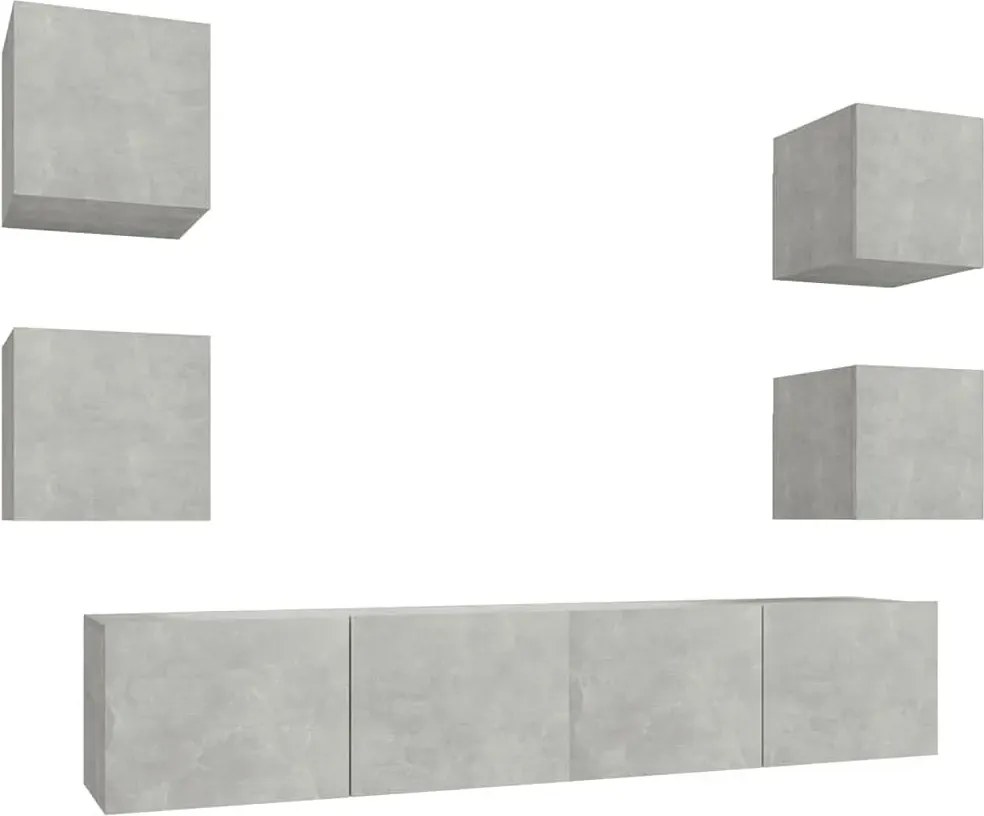 Wisząca modułowa meblościanka w kolorze beton H9-L07