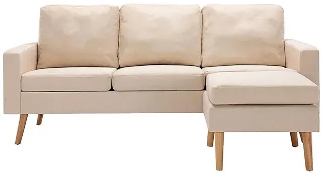 3-osobowa kremowa sofa z podnóżkiem - Muria 4Q