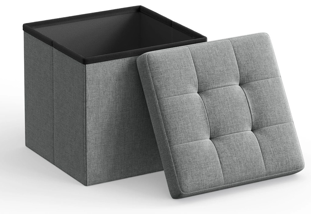 Taboretka z miejscem do przechowywania OTTOMAN 30x30 cm, szara