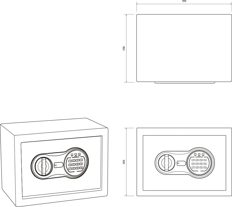 Sejf domowy na dokumenty i pieniądze z zamkiem elektronicznym Dorian