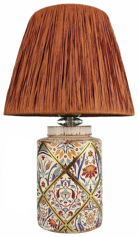 Lampa stołowa w kolorze terakoty z kloszem plecionki papierowej (wysokość 40 cm) Alev – Opviq lights