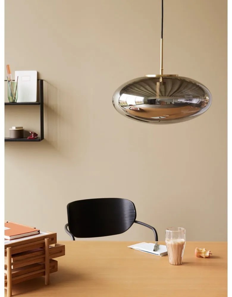 Szara lampa wisząca ze ściemniaczem ze szklanym kloszem ø 40 cm Reflect – Hübsch