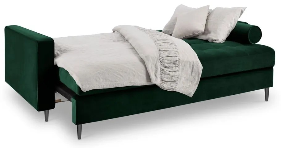 Zielona aksamitna rozkładana sofa Milo Casa Santo