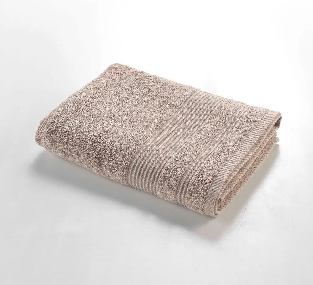 Beżowy bawełniany ręcznik kąpielowy frotte 70x130 cm Tendresse – douceur d'intérieur