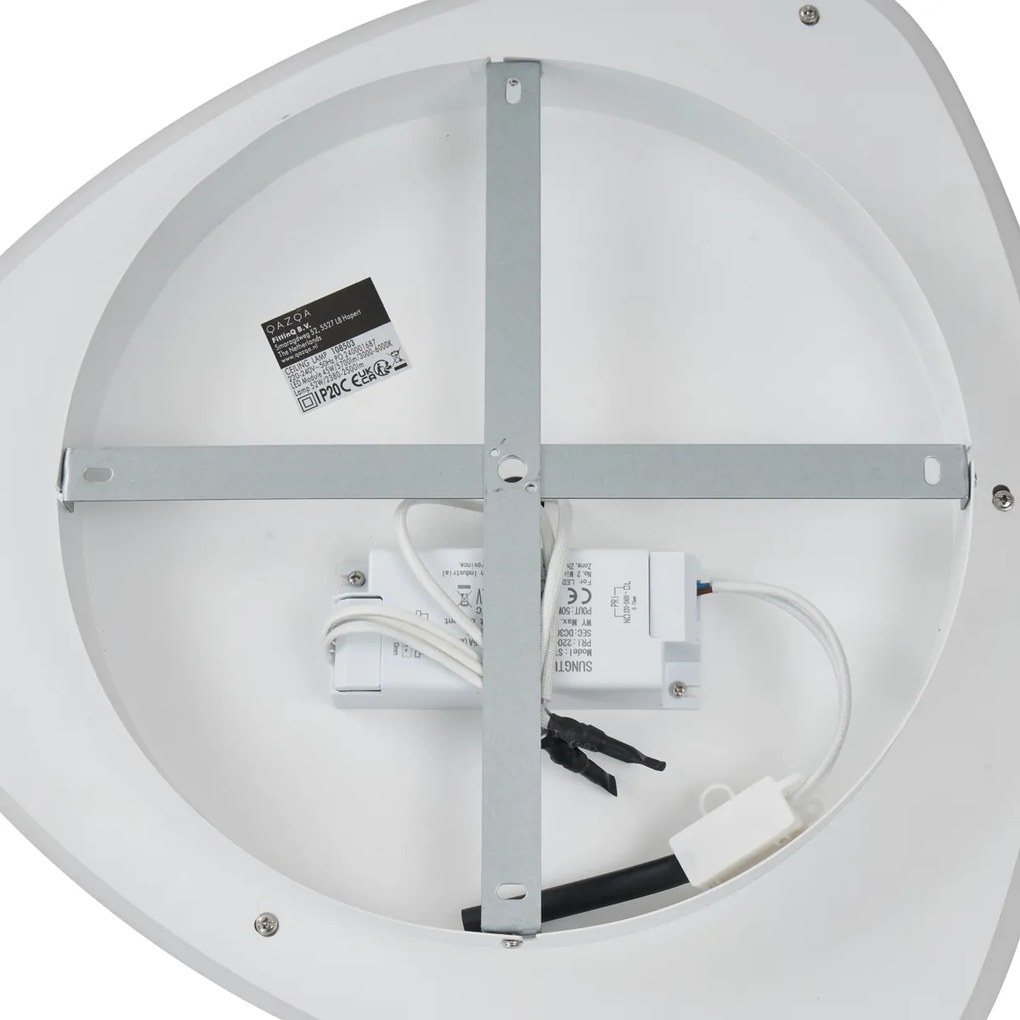 Designerska lampa sufitowa biała z ciemnoszarym organicznym kształtem z LED z możliwością ściemniania - Taylor