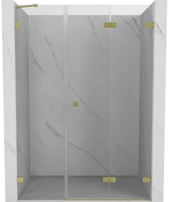 Mexen Lunar-F drzwi prysznicowe składane prawe 120 cm, transparent, złote szczotkowane - 836S-120-050-55-00-P