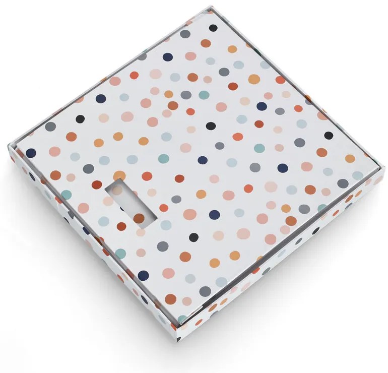 Kartonowe pudełko z pokrywą DOTS, 33,5 x 33 x 32 cm