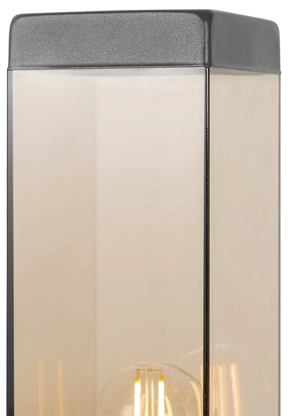 Inteligentna lampa zewnętrzna słupek ciemnoszara z przydymionym szkłem 80 cm z WiFi P45 - Malios