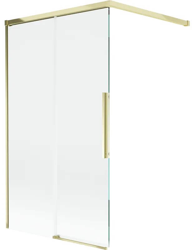 Mexen Rox parawan nawannowy 2-skrzydłowy rozsuwany 100 x 150 cm, transparent, złoty - 8C9-100-003-50-00