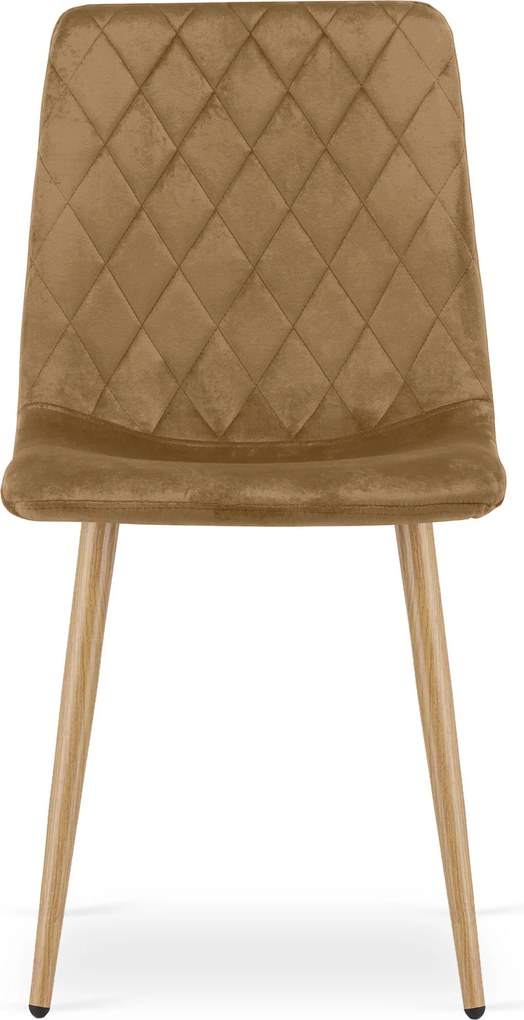 Brązowe krzesło do kuchni TURIN aksamitne