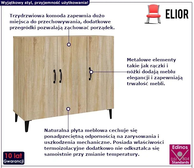 Komoda do salonu w kolorze dąb sonoma - Sorello