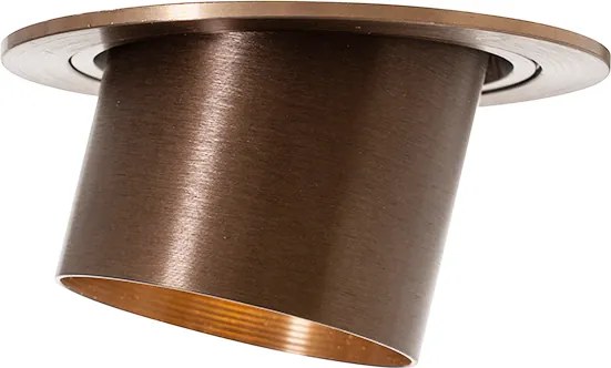 Zestaw 6 nowoczesnych reflektorów wpuszczanych ciemny brąz okrągłe z możliwością przechylania - Installa