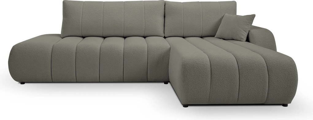 Masseno Narożnik GIOIA z funkcją spania i pojemnikiem na pościel Narozniki L, Rozkładana sofa - Szary, LAMBI 12