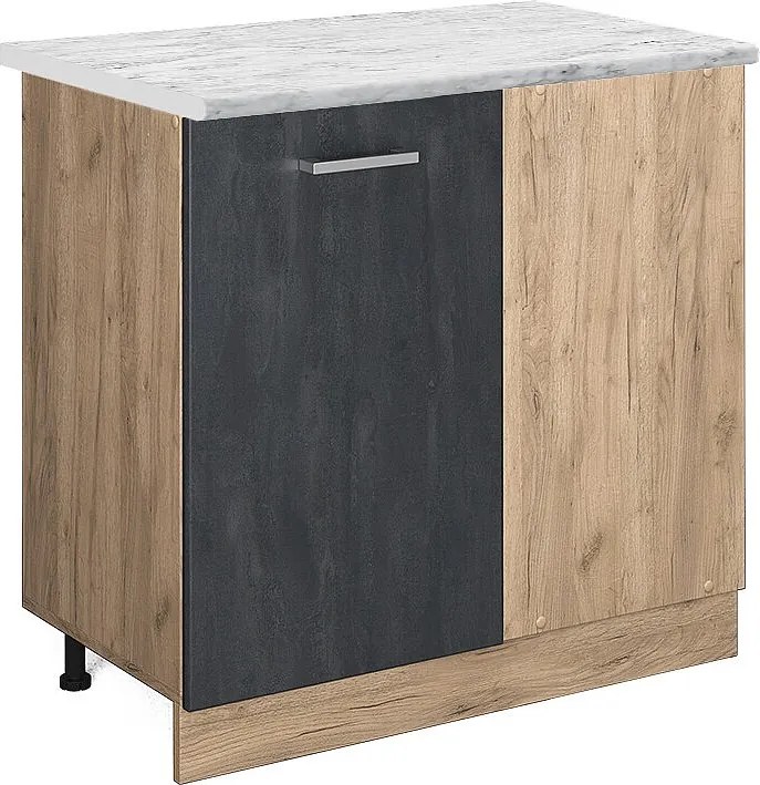 Szafka narożna czarny beton 86x60x81.6 r-line