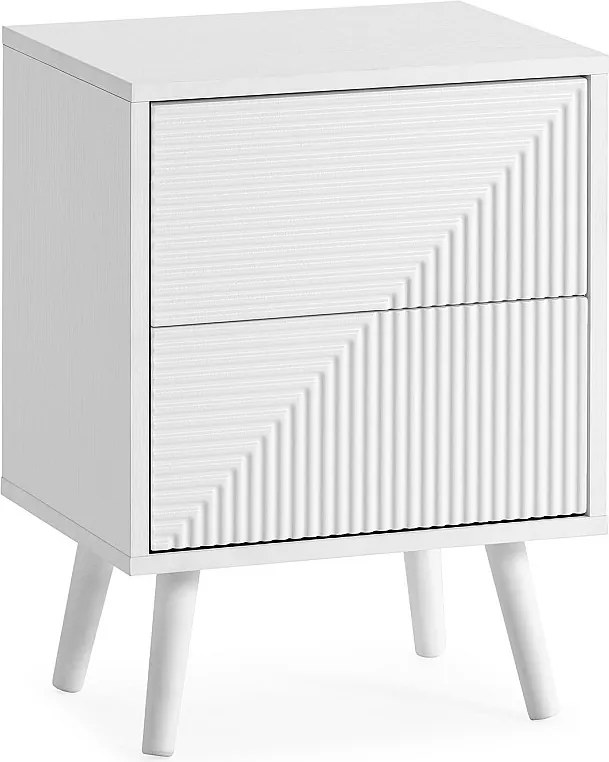 Stolik nocny Telmo z 2 szufladami kolor Biały