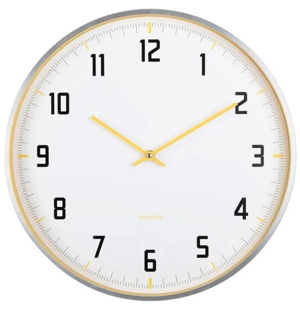 Karlsson 5969BY designerski zegar ścienny żółty,średnica 40 cm