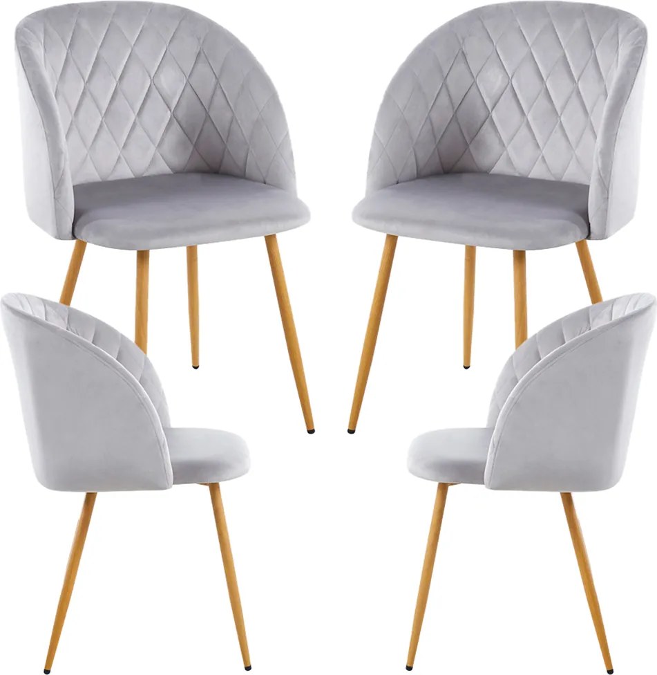 Zestaw 4 Krzese Velt Aksamitne