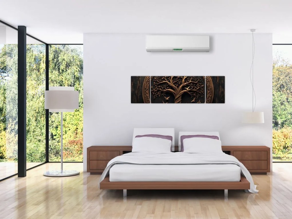 Obraz – Drewniane drzewo życia (170x50 cm)