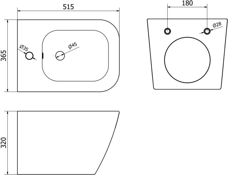 Mexen Madox bidet wiszący, szary ciemny mat - 35155161