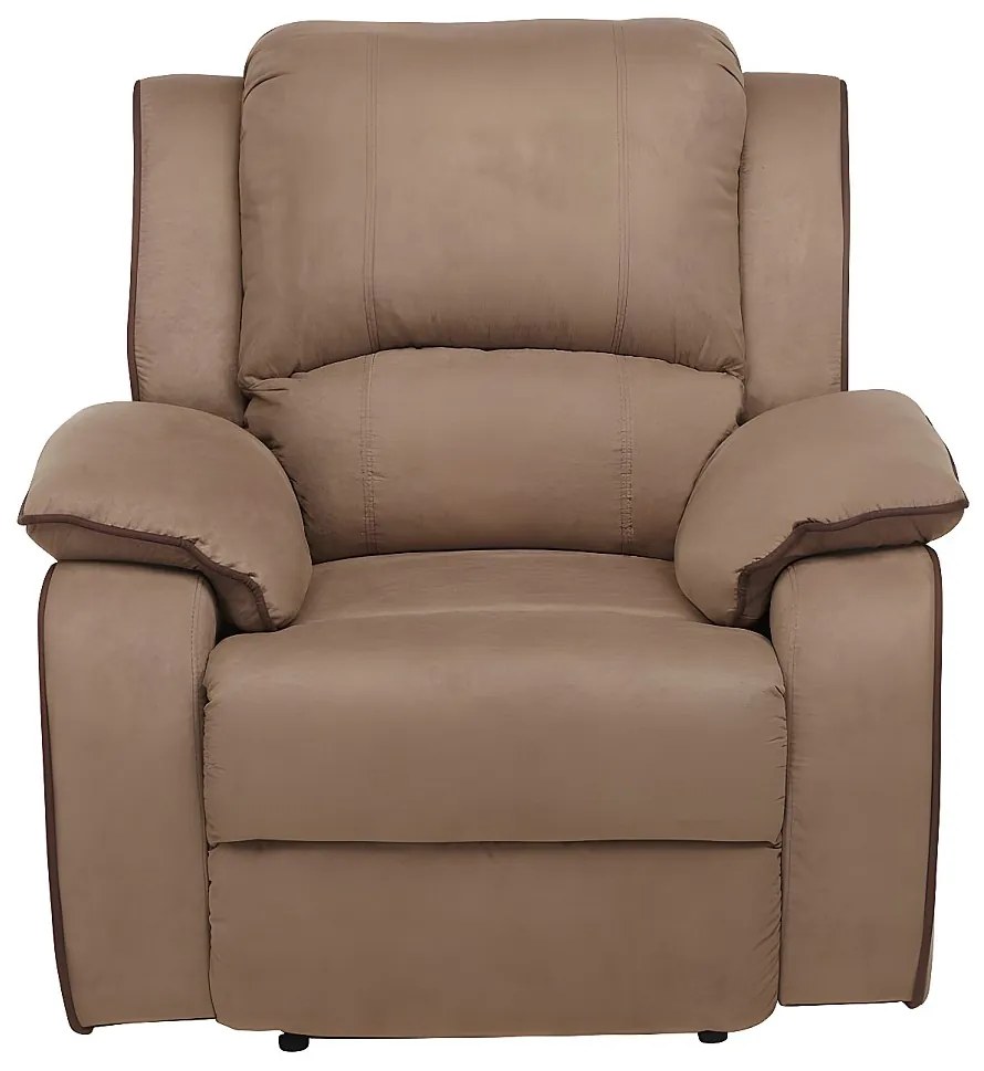 Fotel z funkcją relax z mikrofibry HERNANI - Taupe