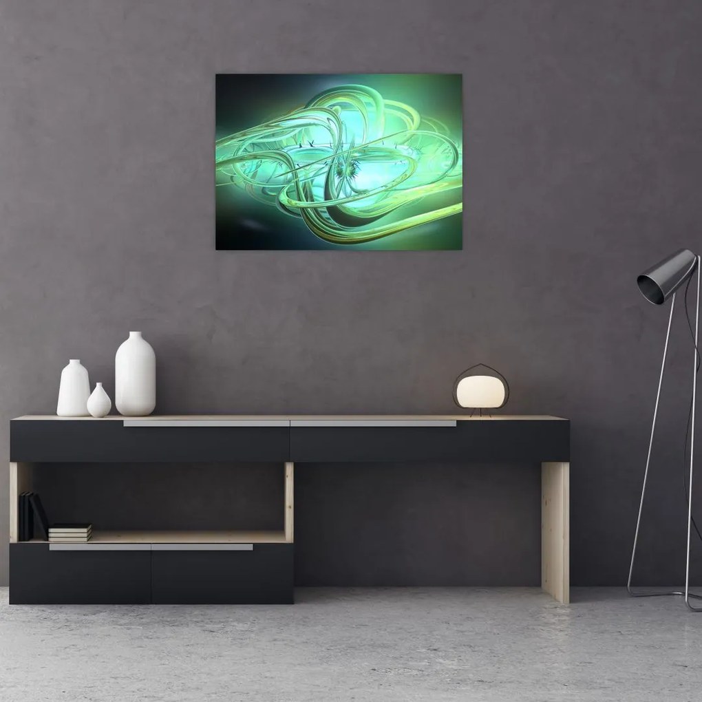 Obraz zielonej abstrakcji (70x50 cm)
