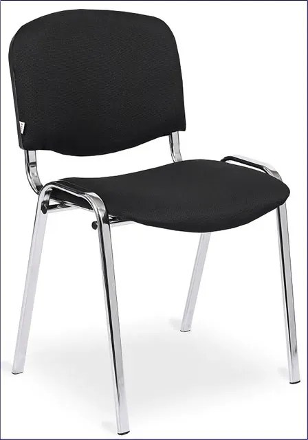 Czarne Chromowane Krzesło Konferencyjne G0-G64