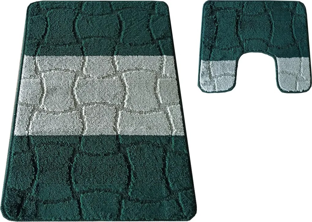 Elegancki zielony komplet dywaników łazienkowych L1-Z15