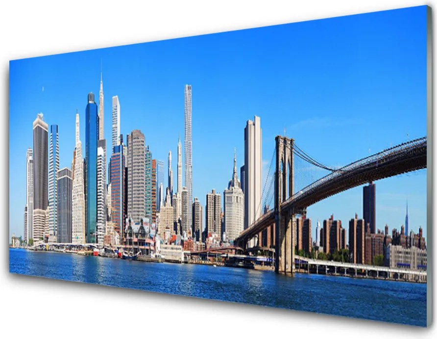 Panel Kuchenny Sylwetka Mostu Nad Rzeką