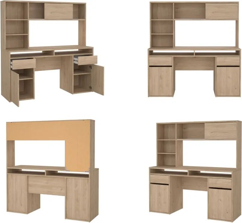 Biurko z nadstawką Function Plus 149 cm jackson hickory