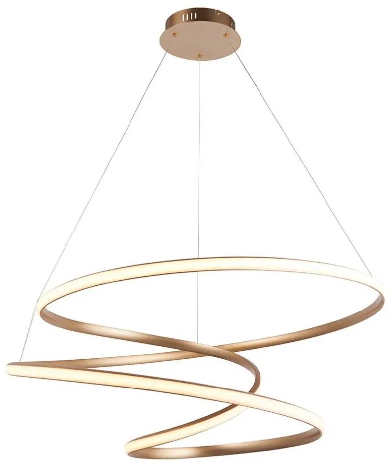 Endon 97639 - ściemnialna lampa wisząca LED na lince TWIRL LED/88W/230V 3000K złota