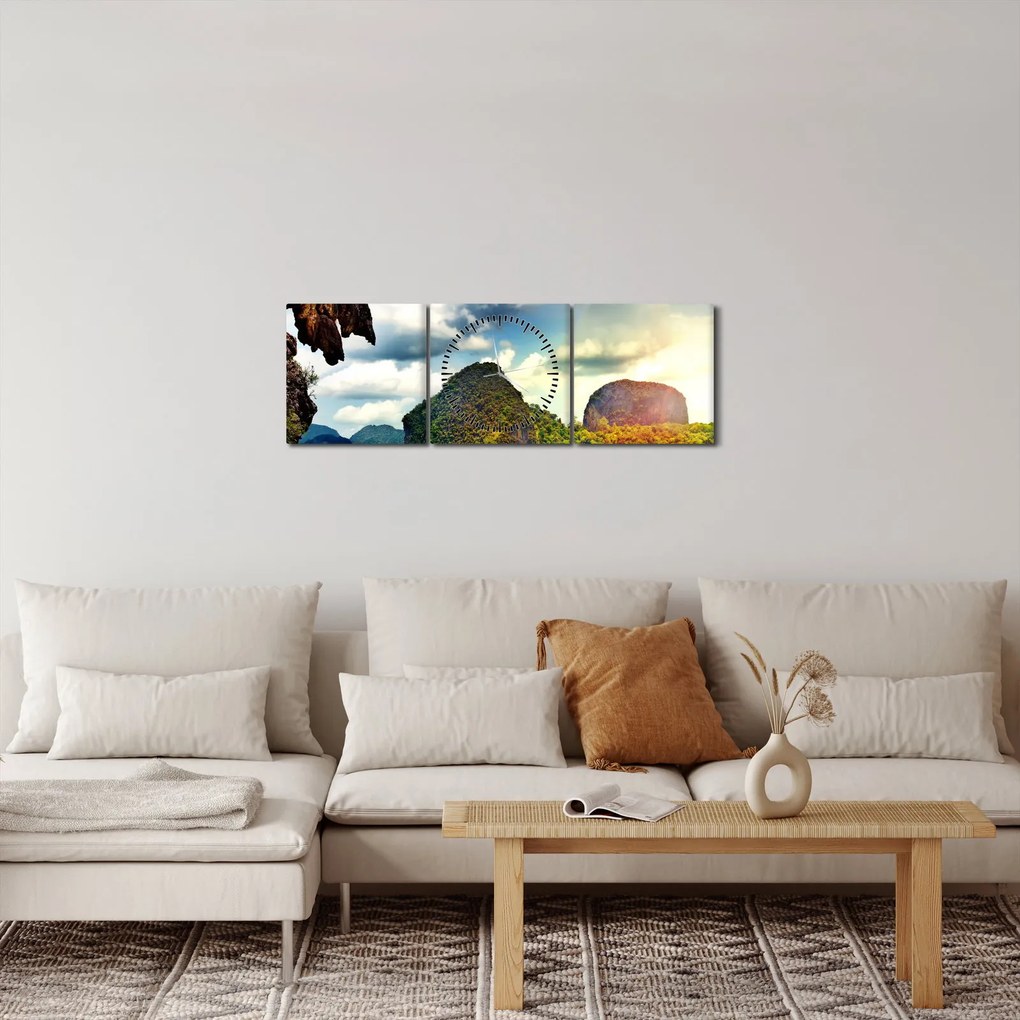 Obraz - Zatoka Phang Nga (z zegarem) (90x30 cm)