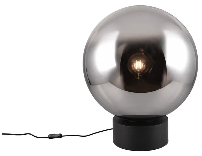 Czarna lampa stołowa LED ze szklanym kloszem (wysokość 60 cm) Cipallone – CINQUE