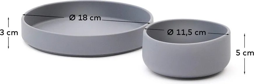 Silikonowy zestaw naczyń dla dzieci 2 szt. Lili – Kave Home