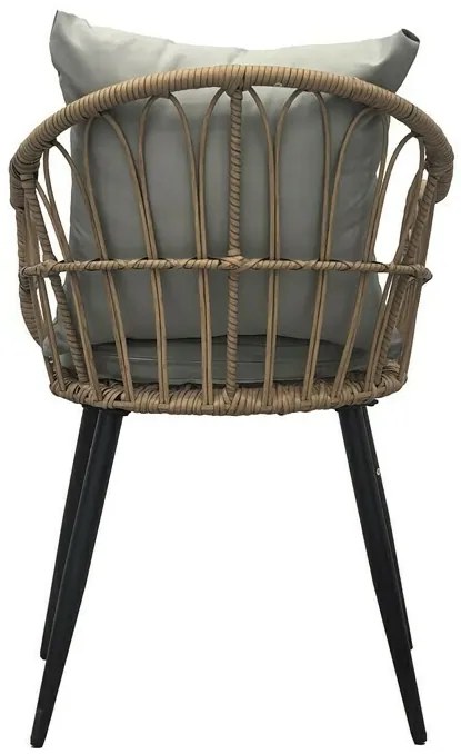 Autronic Zestaw krzeseł ogrodowych, 2 szt., metal, polyrattan, naturalny, AZ-F1406 NAT