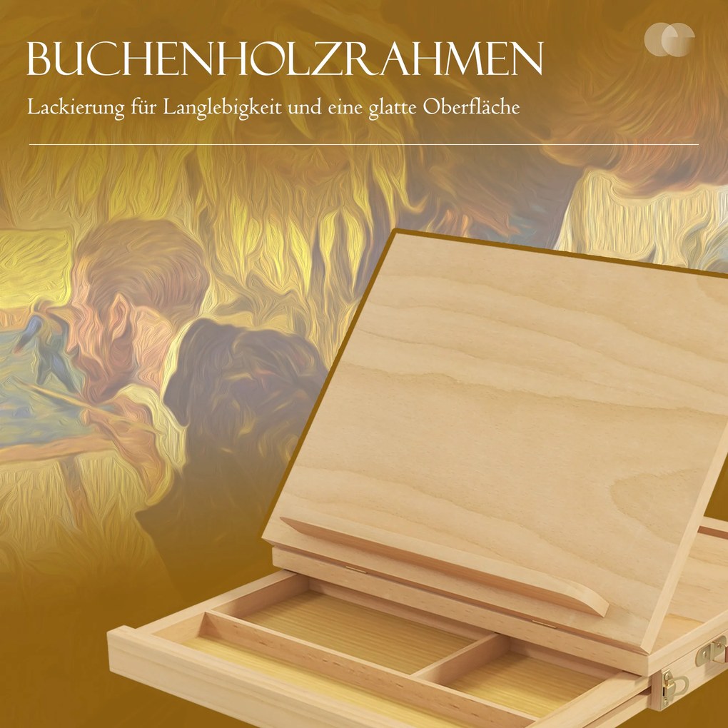 Vinsetto Stojak na stół z regulowanym kątem, z uchwytem, Bukowe drewno, Naturalne