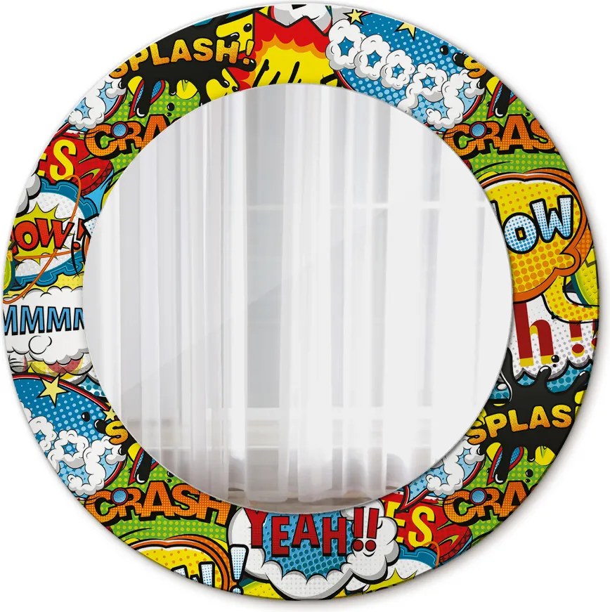 Lustro dekoracyjne okrągłe Wzór w stylu komiksowym