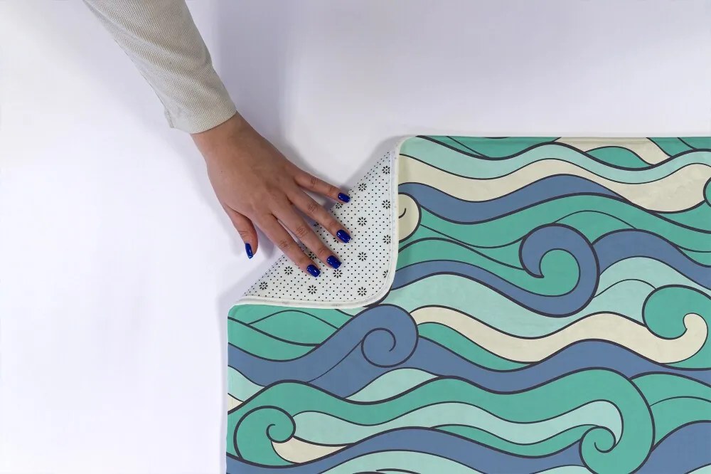 Antypoślizgowy dywanik łazienkowy Antypoślizgowy dywanik łazienkowy Fale Morskie