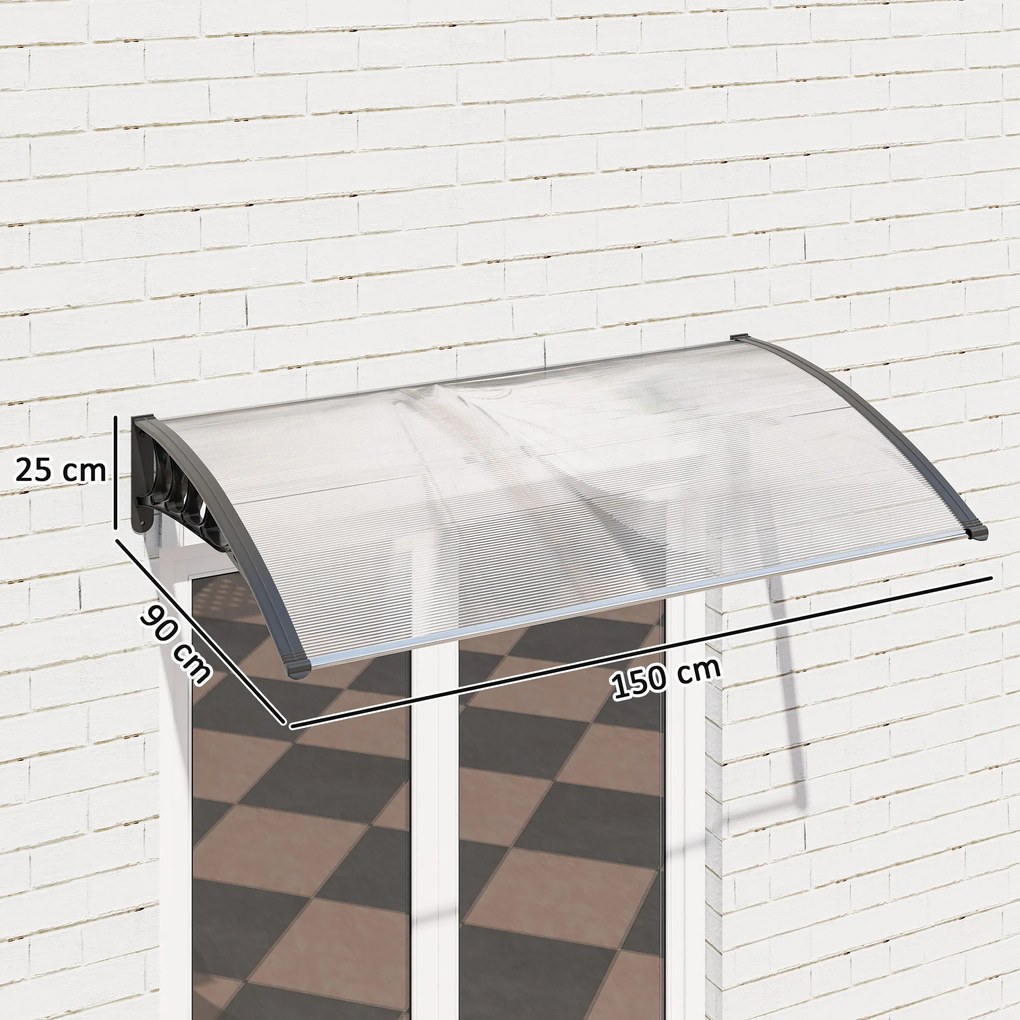 Daszek ochronny Outsunny, Odporny na UV i wodę, 90x150x25cm, Biały
