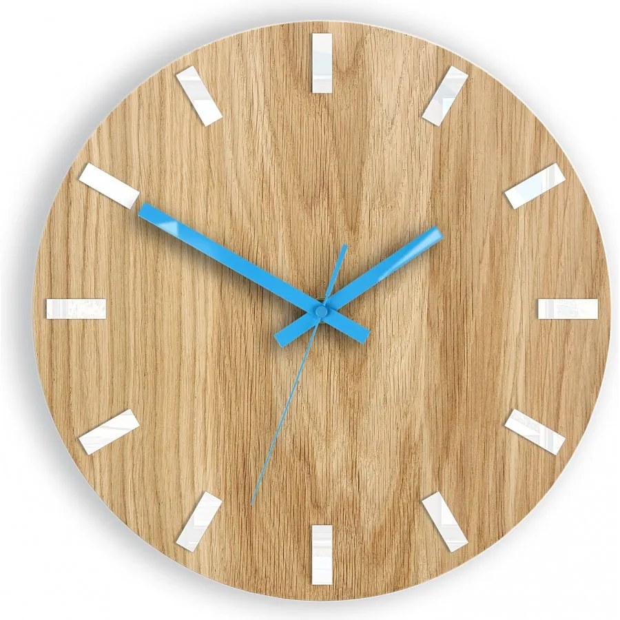 Zegar na ścianę nowoczesny drewniany z cichym mechanizmem okrągły solidny