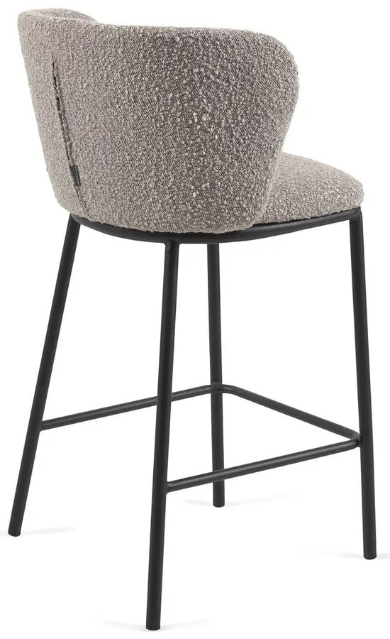 Jasnoszary hoker (wysokość siedziska 65 cm) Ciselia – Kave Home